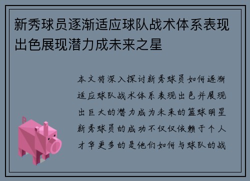 新秀球员逐渐适应球队战术体系表现出色展现潜力成未来之星